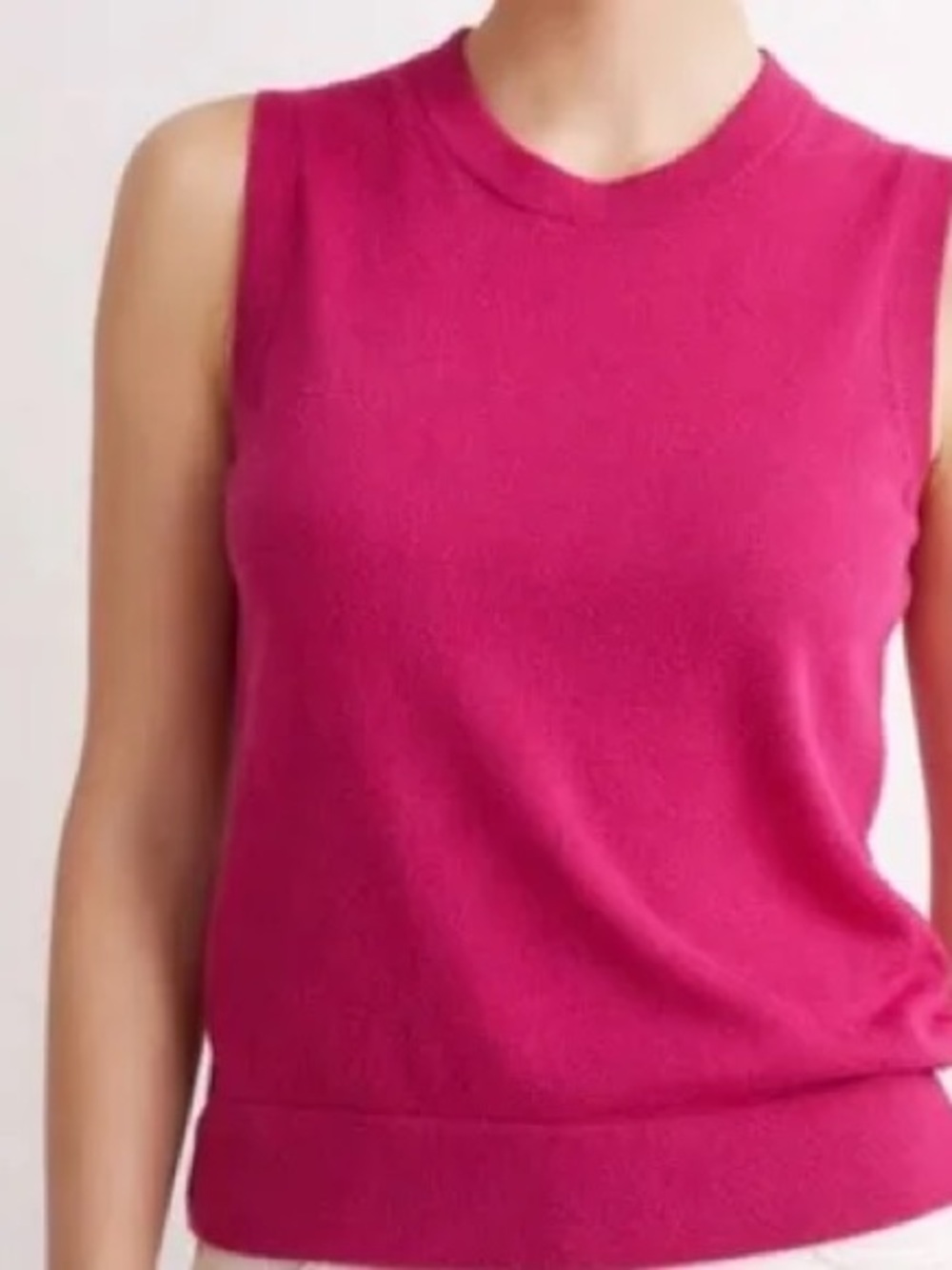 Banana Republic Merino Wool Bright Pink Sleeveless Merino Wool shell XXS